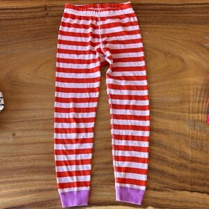 Hanna Andersson Striped Red and White Pajama Bottoms with Purple Cuffs